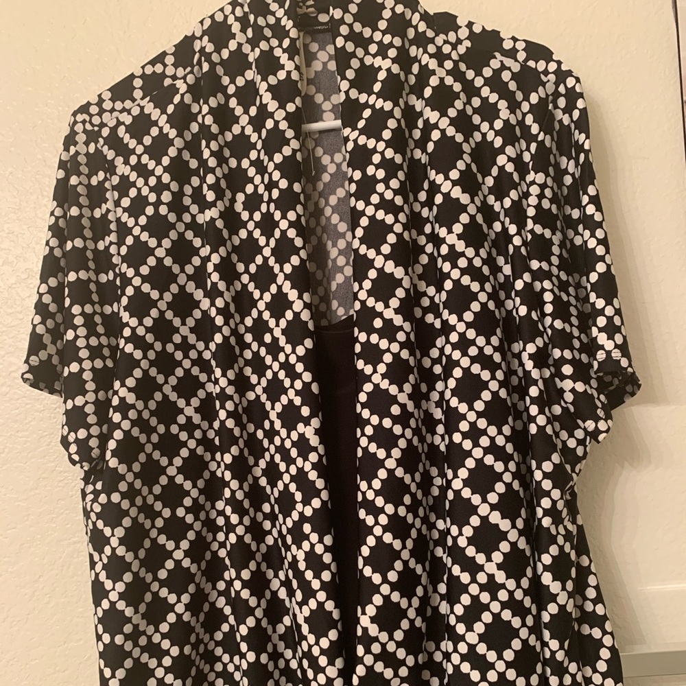 Black and white layered blouse